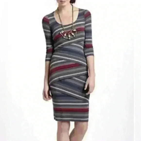 Anthropologie Straitional Bailey 44 Women's Column Dress 3/4 Sleeve Size… - Picture 1 of 6